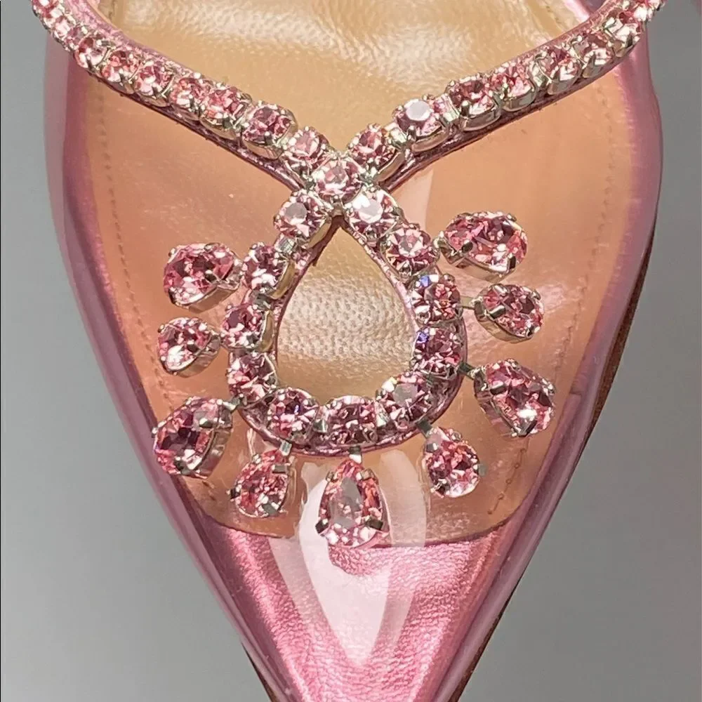 Aquazzura Seduction 105mm crystal-embellished pumps size 38